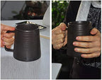 Large Handmade Pottery Coffee Mug, Unique Metallic Glazed Ceramic Drinking Cup Coffee Cup with Big Handle for Home, Office or Gifts, Microwaveable, Annular Texture 16 oz - Image 5