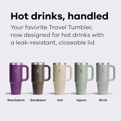 Hydro Flask Coffee Travel Tumbler Mug – Insulated Stainless Steel, Leak Resistant Hot & Iced Coffee Cup 24 Oz Oat Tan - Image 3