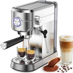 COWSAR Espresso Machine 20 Bar,Compact Espresso Machine with Milk Frother,Stainless Steel Coffee Maker with 40 oz Removable Water Tank for Cappuccino,Latte by COWSAR