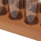 Fydun Clear Glass Coffee Bean Storage Jar, Tubes with Walnut Wood Stand Lid Coffee Bean Storage Tube Cellars Single Dose Container for Kitchen Row 6 Holes Jars & Canisters One of (#12) - Image 7