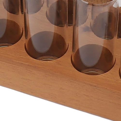 Fydun Clear Glass Coffee Bean Storage Jar, Tubes with Walnut Wood Stand Lid Coffee Bean Storage Tube Cellars Single Dose Container for Kitchen Row 6 Holes Jars & Canisters One of (#12) - Image 7