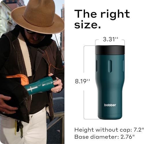 BOBBER 16 oz Stainless Steel Coffee Travel Mug – Leak-Proof, Spill Proof, Vacuum Insulated Coffee Tumbler for Car, Men – Dishwasher Safe Mug, Fits Car Cup Holder, Keeps Hot for 8 Hours (Teal) - Image 6