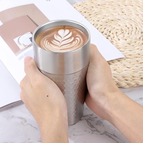 Beasea Stainless Steel Cups 19 oz, 6 Pack Large 18.6oz 550ml Stainless Steel Tumbler Stackable Double Wall Insulated Metal Drinking Glasses for Home Restaurant Office Party Camping - Image 7