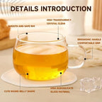 Glass Tea Cups Set of 2, 360ml | Clear Borosilicate Glass Teacups with Handle for Tea Lovers | Dishwasher & Microwave Safe Large Coffee Mugs for Espresso, Cappuccino, Latte & Juice - Image 5