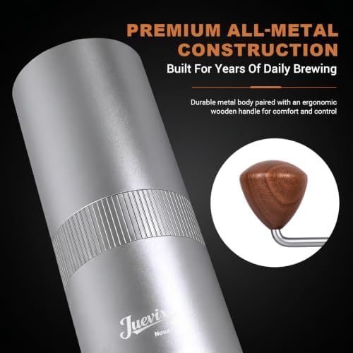 Manual Coffee Grinder,CNC Stainless Steel Hexagonal-star Conical Burr Coffee Grinder,Internal Adjustable Setting,Positioning,Lightweight Grinder Setting For Camping/Travel/Home - Image 6