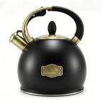 Whistling Tea Kettle Stovetop Stainless Steel, 2.64 Quart （Black） by LRYYBTI
