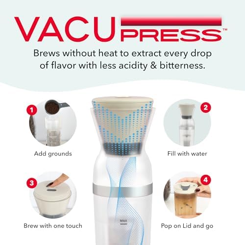 DASH Brew2Go™ Portable Cold Brew Coffee Maker - Rapid Electric Cold Brew Machine for Personal Iced Coffee & Iced Tea, Reusable Filter, USB Rechargeable for Home, Office & Travel - Image 4