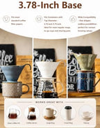 Gomakren Ceramic Berry Basket Set of 2, Elegant Fruit Basket Container & Ceramic Pour Over Coffee Dripper, Single-Hole Cone Brewer - Image 7