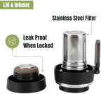 Ozizo 2 Pack Tea Infuser Bottle for Loose Leaf Tea | 18 oz Stainless Steel Herbal Infuser Travel Mug | Water Bottle with Infuser Set | Double Wall Insulated Drinking Cup with Strainer | Blue - Image 2