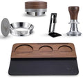 51mm Espresso Tools Set – Walnut Barista Kit Includes Spring-Loaded Tamper, Distributor, Magnetic Dosing Funnel, Puck Screen, WDT Tool & Walnut Tamping Station for DeLonghi & Casabrews by KNODOS