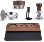 51mm Espresso Tools Set – Walnut Barista Kit Includes Spring-Loaded Tamper, Distributor, Magnetic Dosing Funnel, Puck Screen, WDT Tool & Walnut Tamping Station for DeLonghi & Casabrews by KNODOS