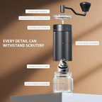 Hand Coffee Grinder Conical Burr for Espresso French Press Pour Over Double Bearing External Adjustment Capacity 25g (Stainless Steel Burr-Black) - Image 4
