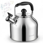 4.2 Quart Brushed Stainless Steel Whistling Tea Kettle for Stovetop by Koocovel