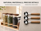 KKC HOME ACCNETS Glass Canister Set with Bamboo Rack & Scoops-39oz 3 Pack - Image 5