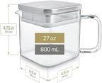 Teabloom Stackable Cube Glass Teapot for All Types of Teas – 27 oz (800mL) – Heat-Resistant Borosilicate Glass, Stainless Steel Filter Lid, Space-Saving Stackable Design - Image 5
