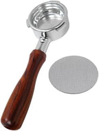 58mm bottomless portafilter with 3 Ears Compatible for CASABREWS/Gevi 58mm Espresso Machines | with Stainless Steel Filter Basket and Wooden Handle by Neuroquill