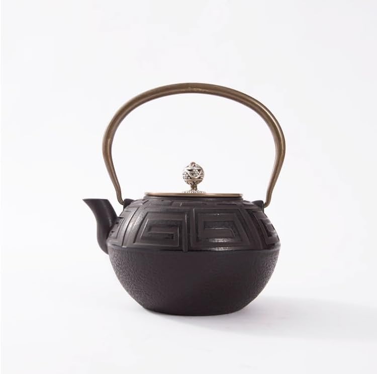 KYUSAR Japanese Cast Iron Teapot Chinese Teapot Handmade Uncoated Cast Iron Teapot Japanese Boiling Brewing Water Kettle Tea 1.2L/1200ML Chinese Tea Pot for Tea Tetsubin Tea Pot - Image 4