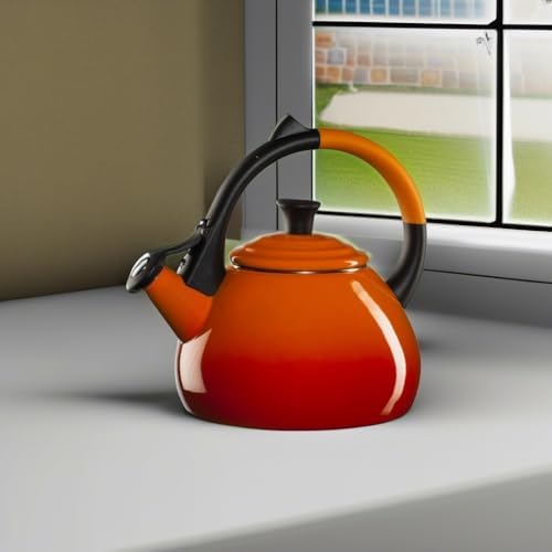 Le Creuset Enamel On Steel Oolong Tea Kettle, 1.6 qt., Flame - Image 3