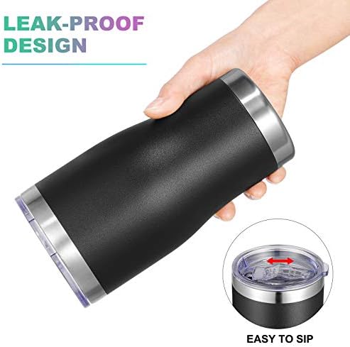 VEGOND 20oz Tumbler Stainless Steel Tumbler Cup with Lid And Straw Vacuum Insulated Double Wall Travel Coffee Mug(Black 12 Pack) - Image 5