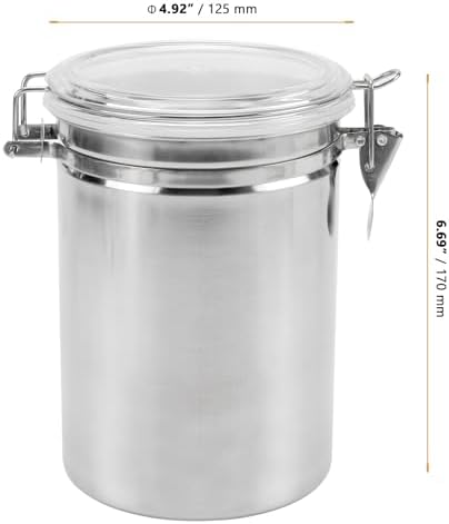 4 Pack Stainless Steel Canister, 66 oz Kitchen Canister Set with Airtight Lids and Lock Metal Food Storage Containers for Tea, Coffee, Sugar, Grains, Beans - Image 2