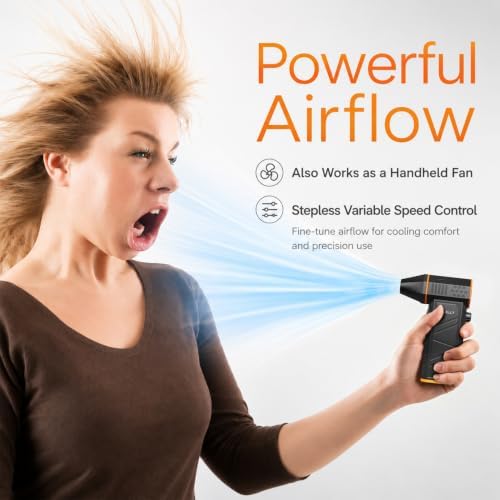 BiLOLLY Compressed Air Duster, 130,000 RPM Electric Air Duster Blower, Rechargeable Turbo Fan with Stepless Speed Control, Portable Mini Jet Blower for Computer, Keyboard, Car, Home and Outdoor - Image 5