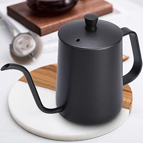 Stainless Steel Gooseneck Tea Kettle, Long Narrow Spout Drip Pot, Teapot for Stovetop for Use In Home, Office and Other Environments (600ml Teflon Black) - Image 5