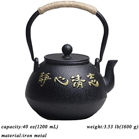 tetsubin Cast iron Tea Kettle workshop Healthy japanese Tea pot with Stainless Steel Infuser（40 oz） - Image 2