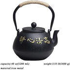 tetsubin Cast iron Tea Kettle workshop Healthy japanese Tea pot with Stainless Steel Infuser（40 oz） - Image 2