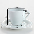 Cusinox White Porcelain Espresso Cup Sets for Espresso Coffee, 2 Oz - Image 2