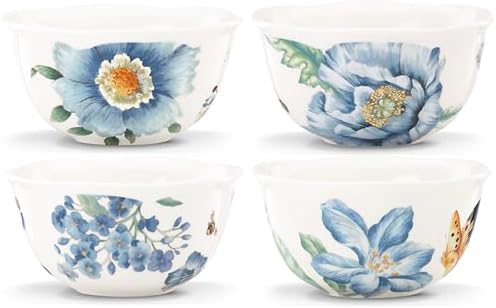 Lenox 833415 Butterfly Meadow Blue 4-Piece Dessert Bowl Set by Lenox