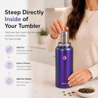 32 oz Ceramic Lined Tea Infuser Travel Tumbler, Micro-Mesh Stainless Steel Infuser, Pure Taste Ceramic Interior, Triple Insulated 12hr Hot Cold, Dual Sip & Straw Lid, Scratch-Resistant - Image 5