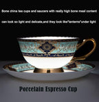 YUDIZWS Bone China Tea Cup Set with Gold Spoon And Gift Box, Tea Coffee Cups and Saucers Set of 1 Porcelain Tea Cup Coffee Mug for Home Kitchen Wedding Women's Tea Party,6pcs - Image 4