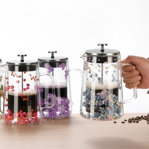 650ML with Thermal Insulation for Coffee Dried Flower Use Coffee Maker Premium Glass & Metal Press - Image 6