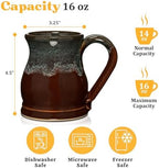 16oz Potbelly Coffee Mug Handmade in the USA (Chestnut/Sage) - Image 3