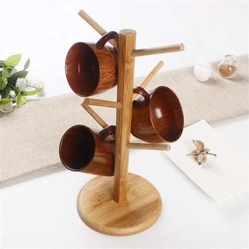 FMURY Tree Shape Wood Coffee Tea Cup Storage Holder Stand Mug Hanging Display Rack Shelf - Image 4