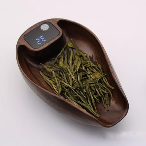 TOPINCN Wooden Tea Scales, 0.1g 0.01oz High Precision Digital Kitchen Scales, with Rechargeable Battery, for Coffee Tea Baking by TOPINCN