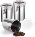 3 PCS Stainless Steel Kitchen Canisters, 62 oz Airtight Metal Food Storage Containers with Clear Clamp Lids, Coffee Bean Tea Sugar Flour Canister Set for Kitchen Pantry Counter Shelf by Unknown