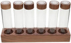Glass Coffee Bean Storage Tubes Display with Wooden Stand, Airtight Lids by GANAZONOEnjoyYourLife