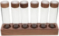 Glass Coffee Bean Storage Tubes with Airtight Lids and Wooden Stand by HOLIDYOYO