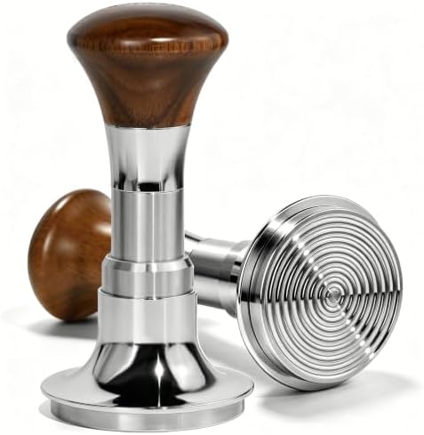 KOFIKOFI 53.3mm Espresso Tamper, 3 Spring Loaded 30lb Pressure Click Walnut by KOFIKOFI