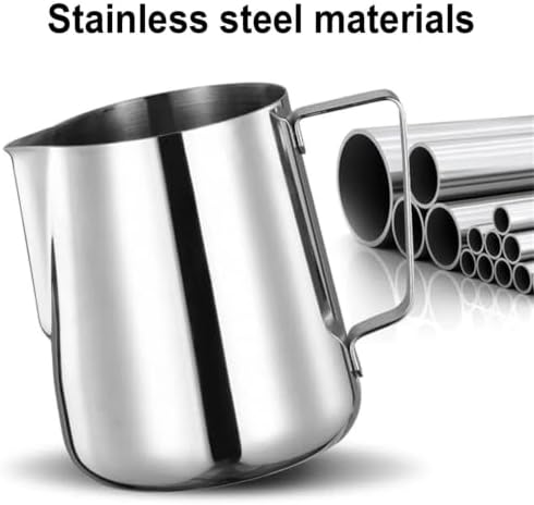 Milk Frother Cup Stainless Steel Stainless Steel Milk Frothing Pitcher with Drip Resistant Spout, Latte Art for Cappuccino Espresso(600ML) - Image 4