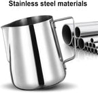 Milk Frother Cup Stainless Steel Stainless Steel Milk Frothing Pitcher with Drip Resistant Spout, Latte Art for Cappuccino Espresso(600ML) - Image 4