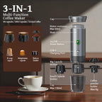 Portable Coffee Maker, 20-Bar 3-in-1 Travel Coffee Machine with 7500mAh Battery, Compatible with Ground Coffee & Capsules for Camping, RV, Hiking, Car & Office - Image 6