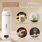 Travel Kettle, Portable Electric Kettle for 4 Temperature Controls, Cream - Image 4