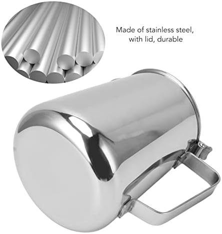 Espresso Steaming Pitchers, Stainless Steel Milk Frothing Pitcher with Lid for Steaming and Frothing Milk for Coffee, Latte, Cappuccino 20oz Capacity - Image 6
