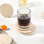 Koville Travertine Marble Coasters for Home Decor, Marble Coasters Set of 6 - Image 4