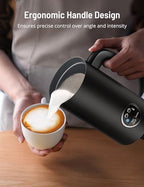 Milk Frother, Airyoyo 4-in-1 Milk Frother with Stand, Electric Milk Frother and Steamer Hot& Cold Foam Temperature Control, Auto Shut-Off Frother for Coffee Latte - Image 5