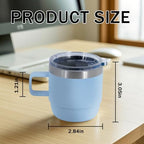 6 oz Stackable Mug, Stainless Steel cup with handle, Vacuum Insulated Espresso/Coffee Mug, shot Glass Set for 2-Piece Set for Coffee, Spirits, Wine, Tea-Pink - Image 2