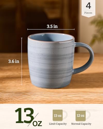 famiware Coffee Mugs Set of 4, Meteor 13 oz Ceramic Mug Cup Set with Handle - Image 4