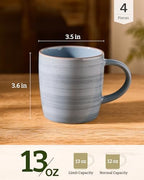 famiware Coffee Mugs Set of 4, Meteor 13 oz Ceramic Mug Cup Set with Handle - Image 4